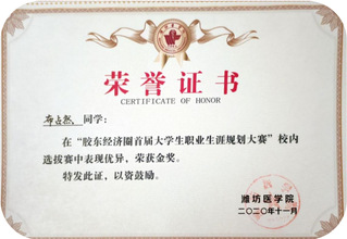 布占然获胶东经济圈首届大学生职...